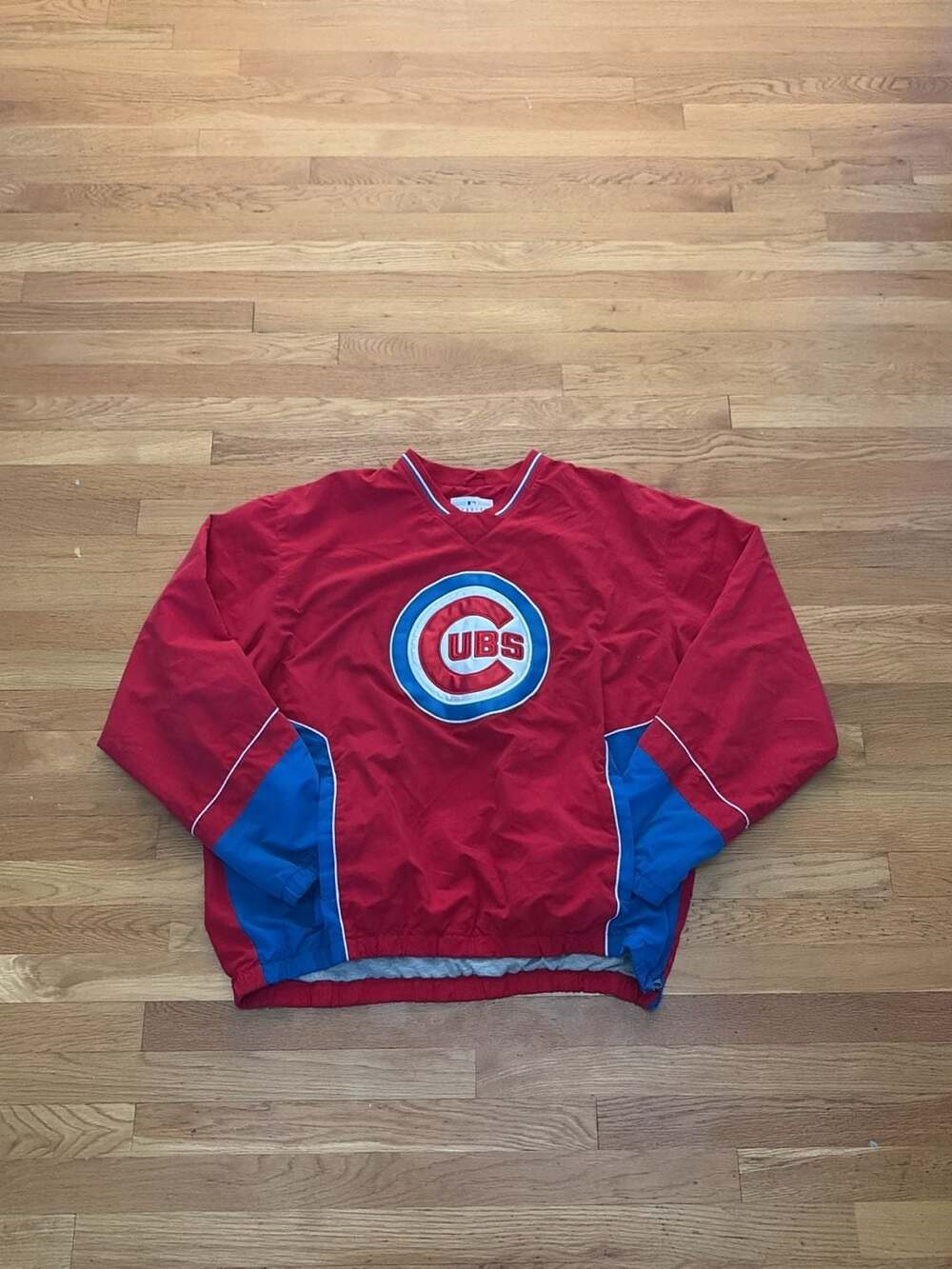 Vintage Chicago Cubs MLB Genuine Merchandise V-Neck Pullover Windbreaker Jacket